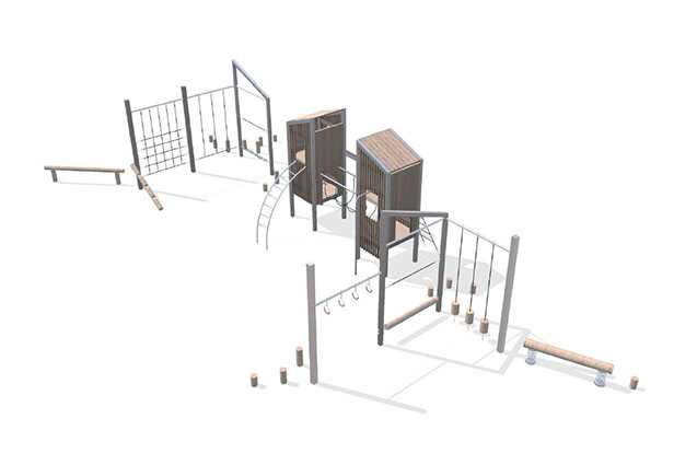 3D rendering af Legetårn - Arthur pakke 3