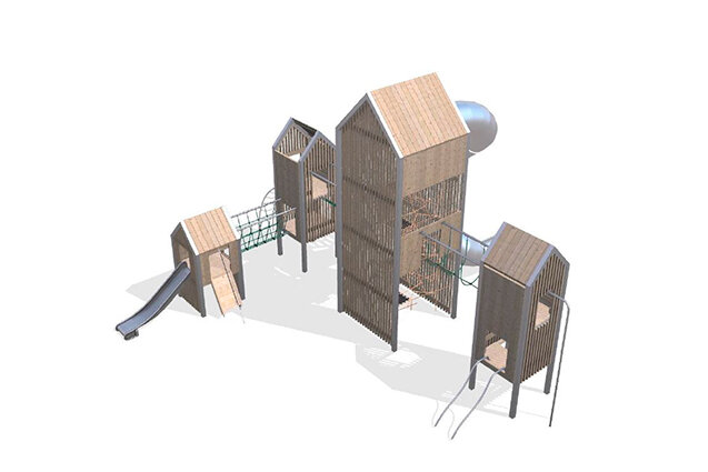 3D rendering af Legetårn - Arthur pakke 7