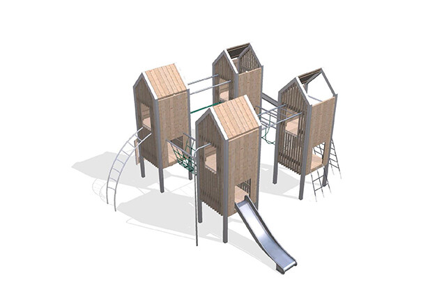 3D rendering af Legetårn - Arthur pakke 10