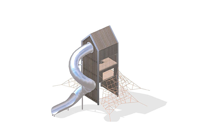 3D rendering af Legetårn - Arthur pakke 12