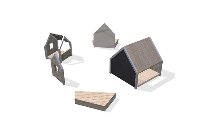 3D rendering af Legehus - Arthur pakke 23
