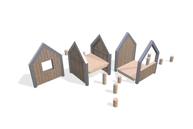 3D rendering af Legehus - Arthur pakke 26