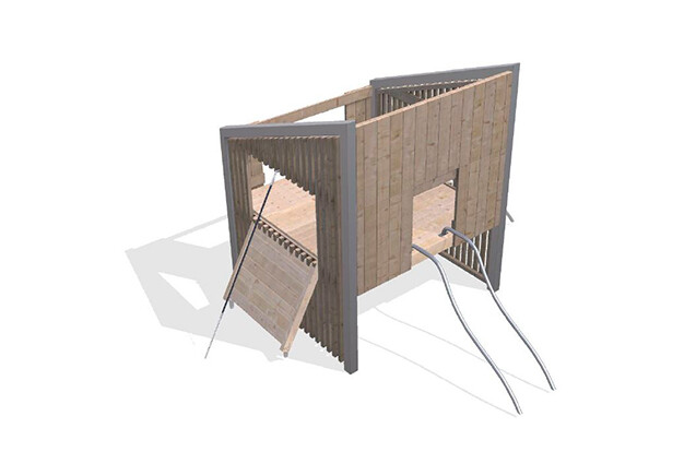 3D rendering af Legetårn - Arthur pakke 30