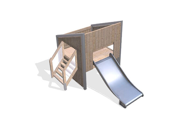 3D rendering af Legetårn - Arthur pakke 31