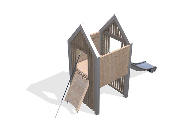 3D rendering af Legetårn - Arthur pakke 32