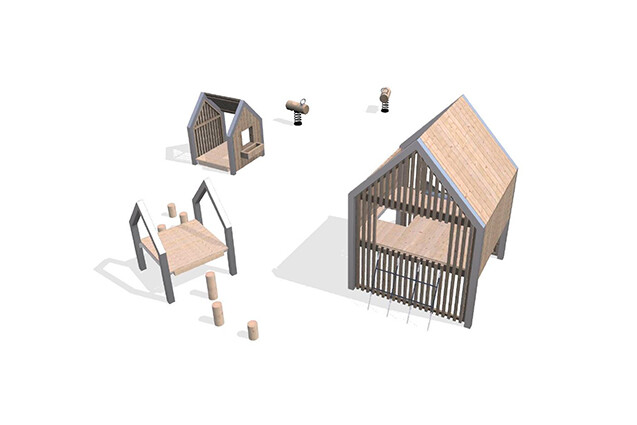 3D rendering af Legetårn - Arthur pakke 42