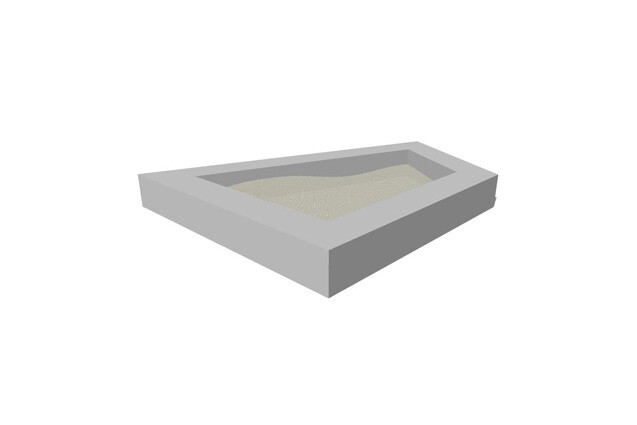 3D rendering af Designkant - beton h 0,3m smal