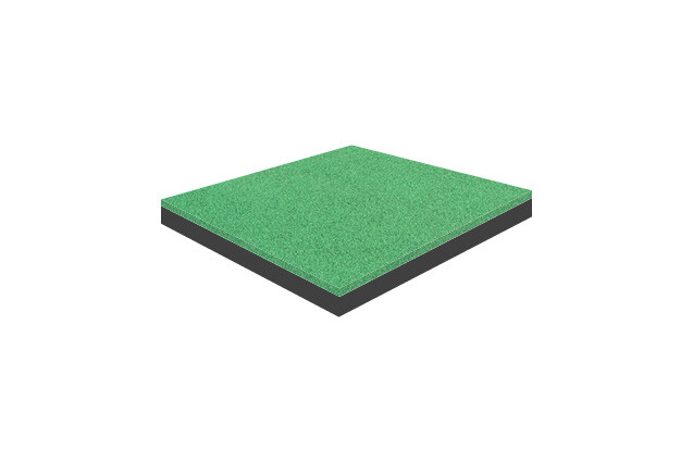 3D rendering af Faldunderlag - TPV helstøbt gummiunderlag fh 1,5 m