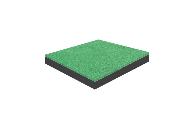 3D rendering af Faldunderlag - TPV helstøbt gummiunderlag fh 2 m