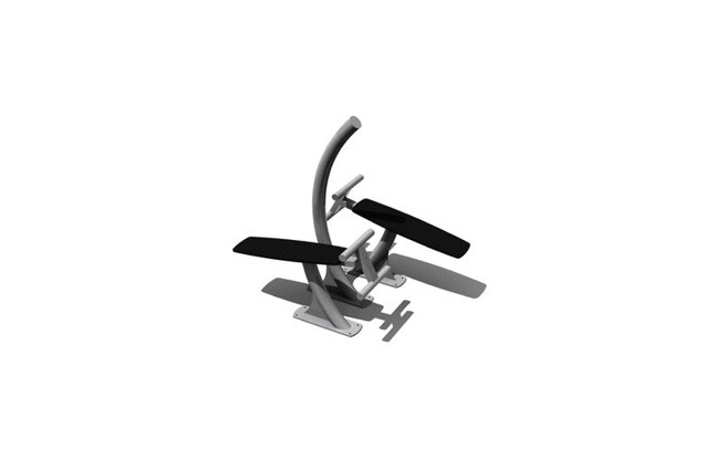3D rendering af Fitness - Double sit up bench