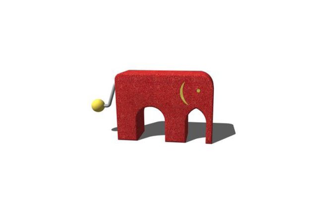 3D rendering af Legeskulptur - elefant m lyd