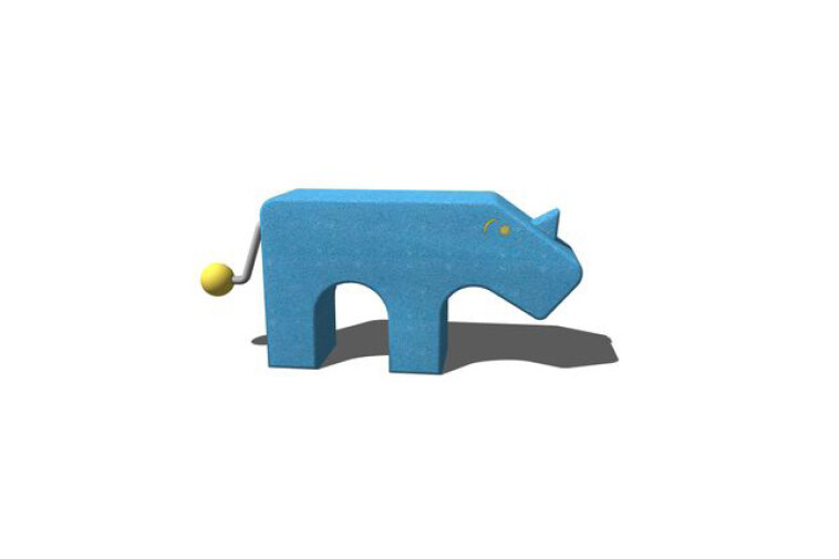 3D rendering af Legeskulptur - næsehorn