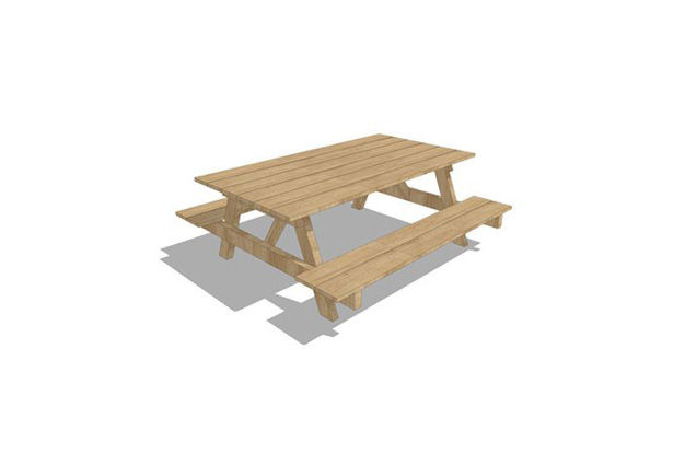 3D rendering af Udemøbel -  A-bord skole