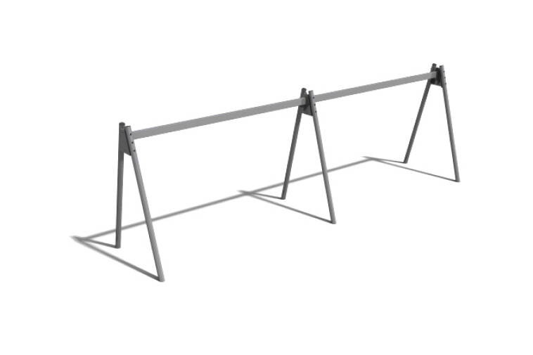3D rendering af Gynge - stativ stål 4 sæder h 2,1m