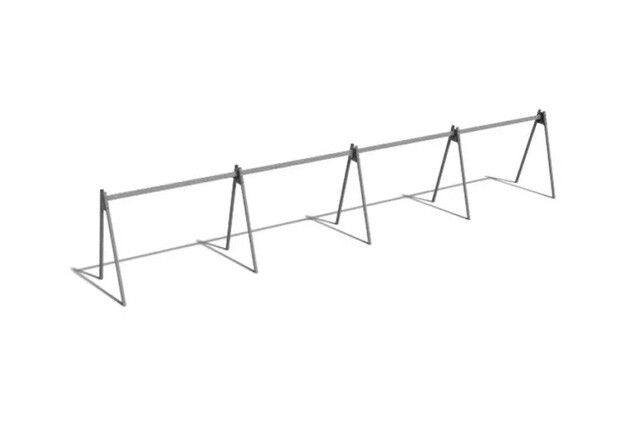 3D rendering af Gynge - stativ stål 8 sæder h 2,4m