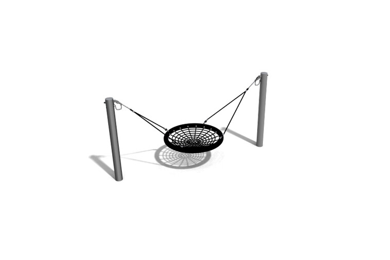 3D rendering af Gynge - fuglerede stål 1 sæde Ø 1,2m