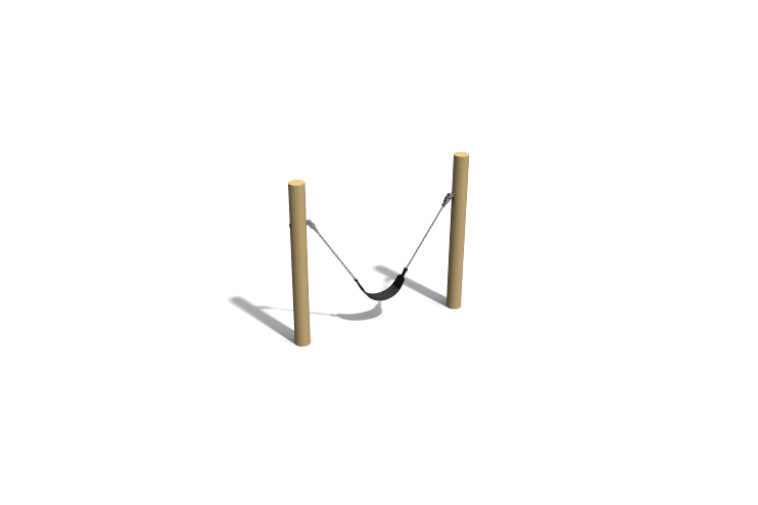 3D rendering af Gynge - saddel robinie 1 sæde h 1,25m