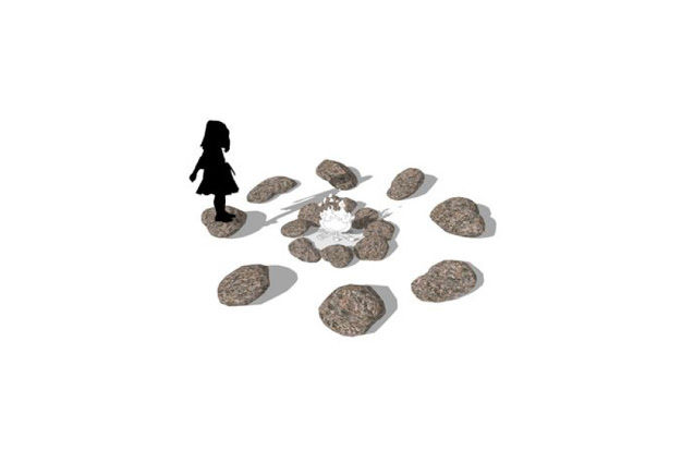 3D rendering af Bålsted - sten