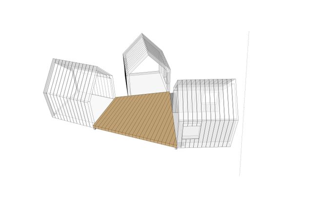 3D rendering af Legehus - plateau geometrisk Olivia