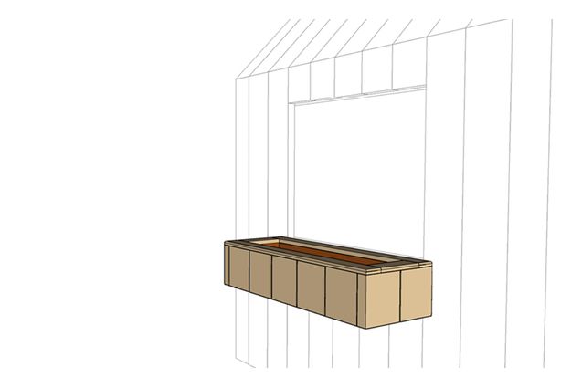 3D rendering af Legehus - altankasse Olivia