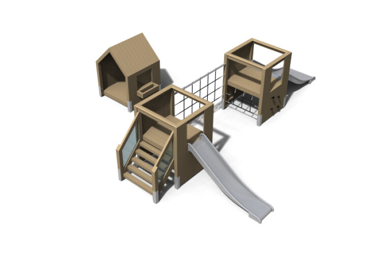 3D rendering af Legetårn - Theodor pakke 9