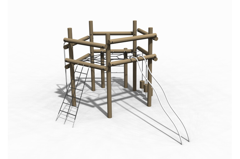 3D rendering af Klatreanlæg - femkantet tårn 3