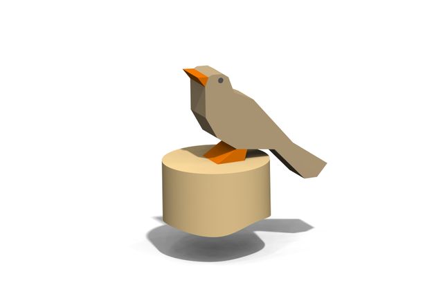 3D rendering af Legeskulptur - fugl