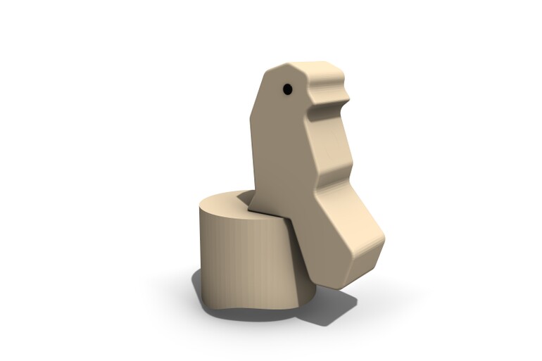 3D rendering af Legeskulptur - fugl