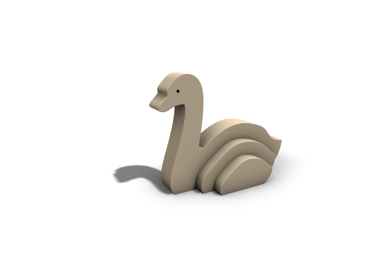 3D rendering af Legeskulptur - svane