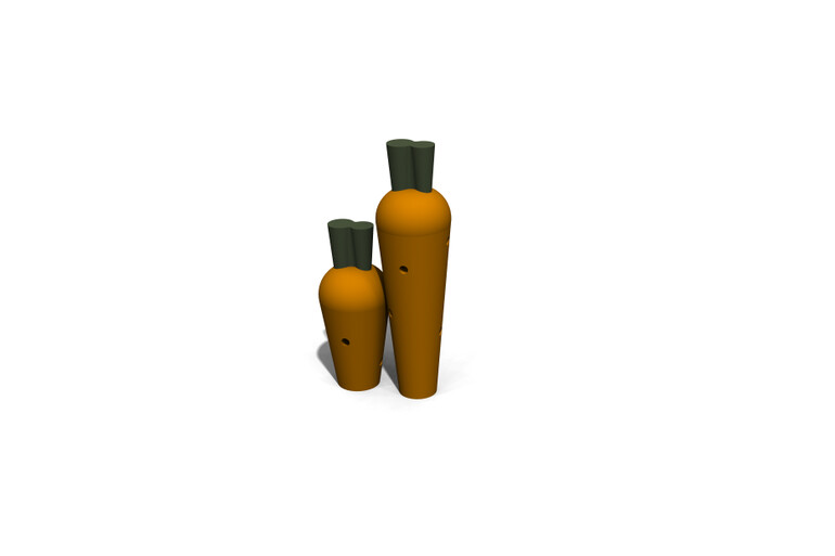 3D rendering af Sandkasse - gulerødder