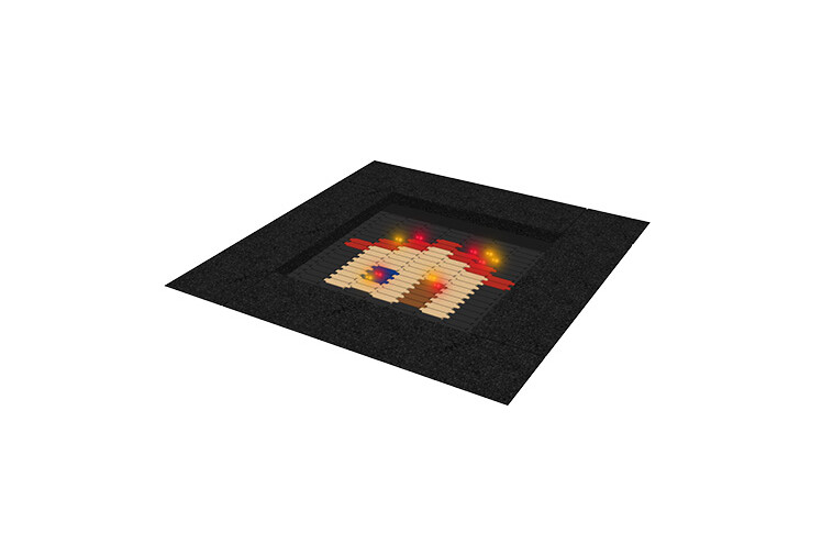 3D rendering af Trampolin - lille m lys og brændende husmotiv