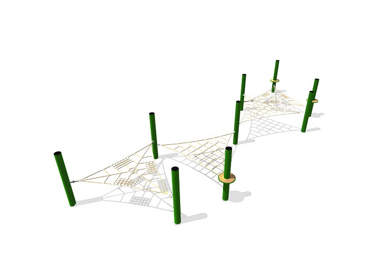 3D rendering af Junglebane - forhindringsbane l 11m