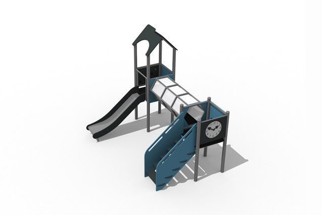3D rendering af Klatreanlæg - to tårne og kravletunnel