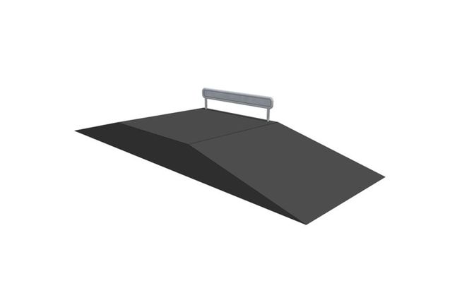 3D rendering af Skaterrampe - Funbox with rail 3/1