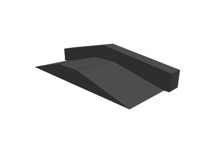 3D rendering af Skaterrampe - Funbox with disasterbox