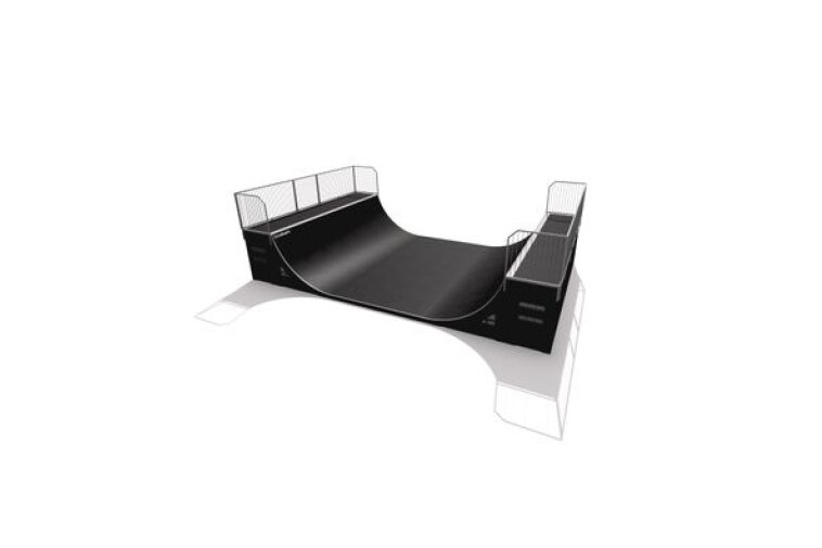 3D rendering af Skaterrampe - Miniramp h 180
