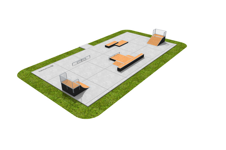 3D rendering af Skaterpark - pakke 6
