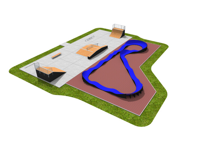3D rendering af Skaterpark - pakke 9