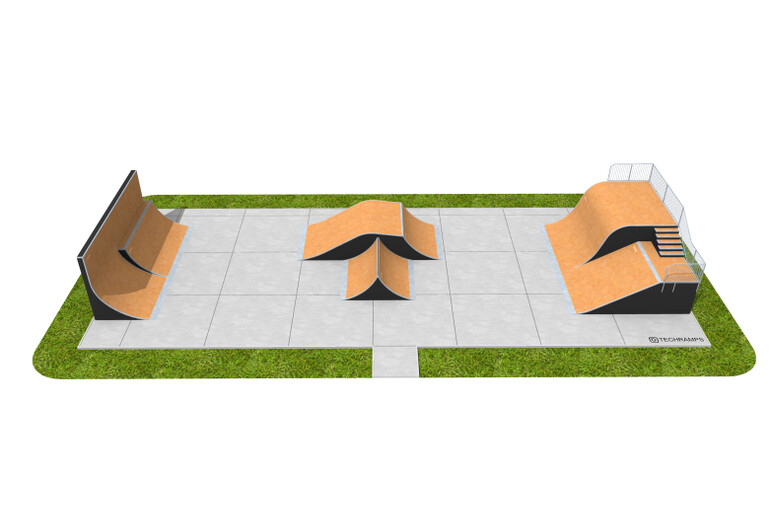 3D rendering af Skaterpark - pakke 14