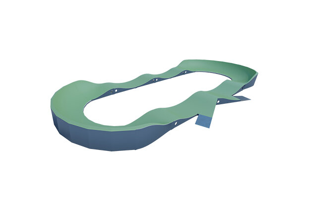 3D rendering af Cykelbane - pumptrack 1 stål/komposit