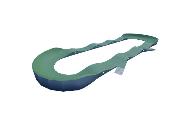 3D rendering af Cykelbane - pumptrack 2 stål/komposit