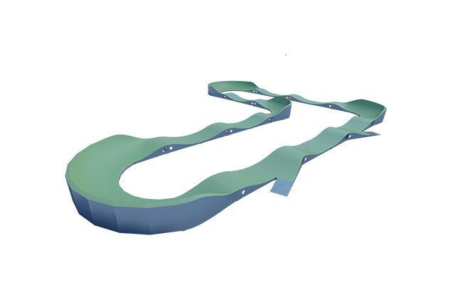 3D rendering af Cykelbane - pumptrack 3 stål/komposit