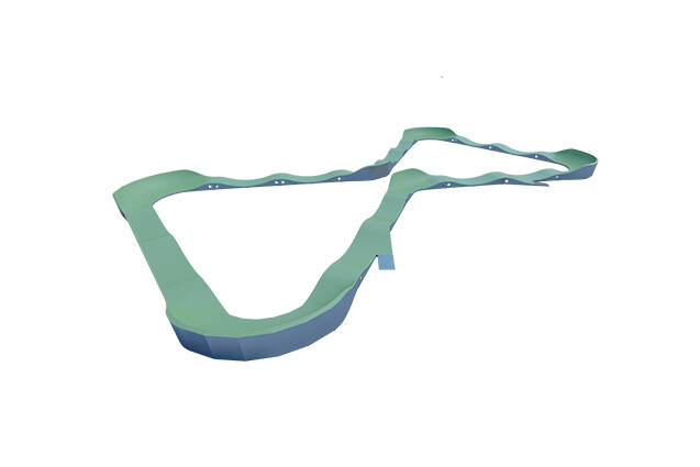 3D rendering af Cykelbane - pumptrack 4 stål/komposit