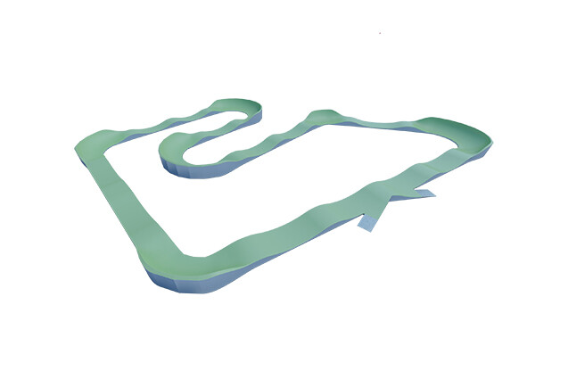 3D rendering af Cykelbane - pumptrack 5 stål/komposit