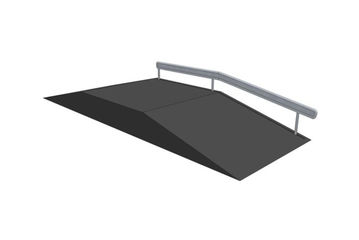 Skaterrampe - Funbox with rail 2/3