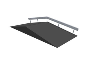 Skaterrampe - Funbox with rail