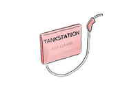 Legehus – tankstationsskilt