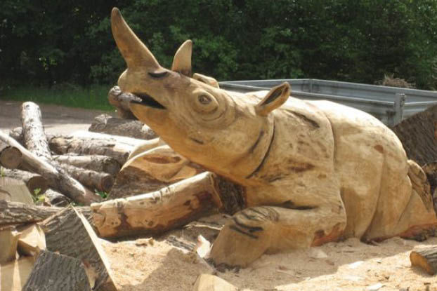 Foto af Legeskulptur - næsehorn h 1,2m