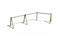 Gynge - stativ vinklet robinie og stål 4 sæder h 2,1m
