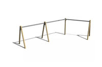 Gynge - stativ vinklet robinie og stål 4 sæder h 2,4m
